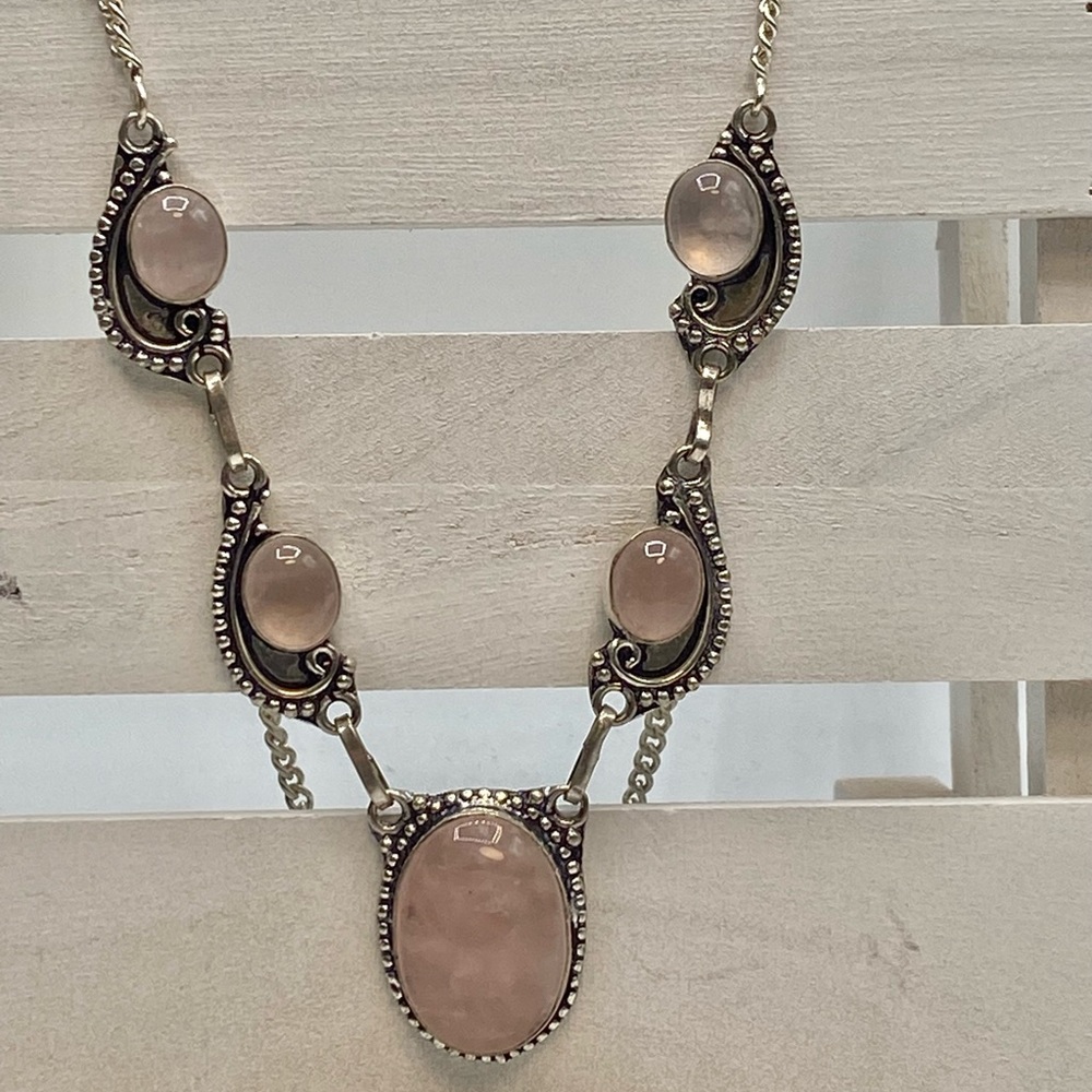 Milky Quartz & Sterling Silver Necklace